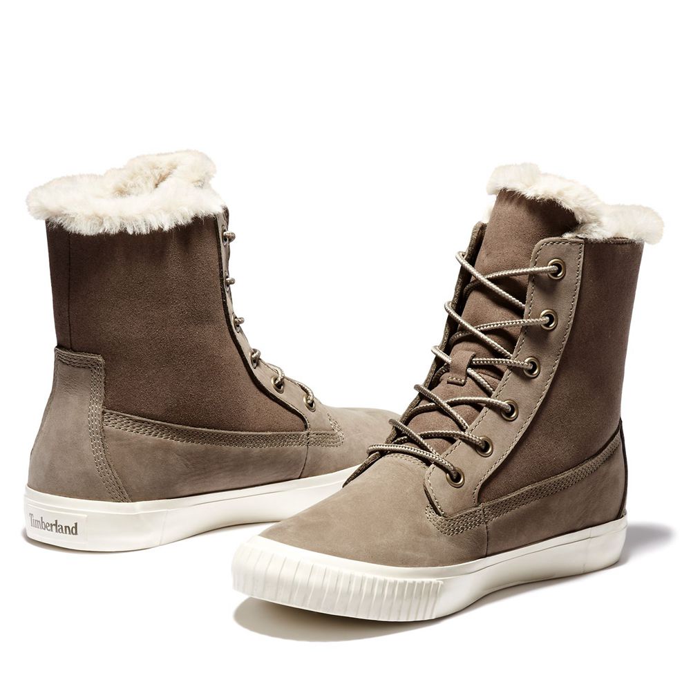 Bocanci De Zapada Timberland Dama Masline Verzi - Skyla Bay Fleece Fold-Down - Romania - WPEDAU189